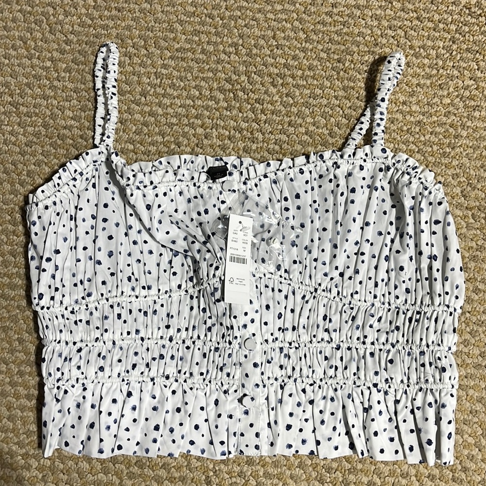 J. Crew button front cotton crop top - size M.